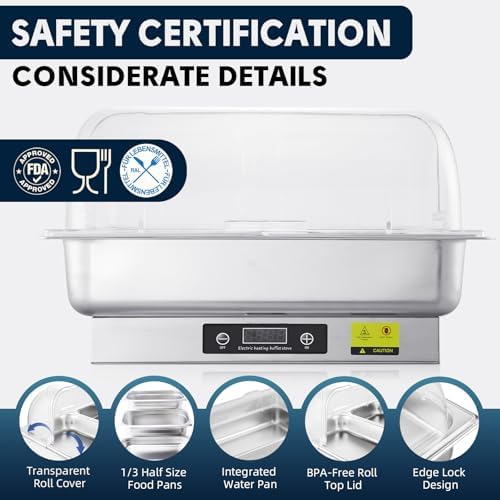 Electric Chafing Dish Buffet Server with Button Panel Control - Image 4