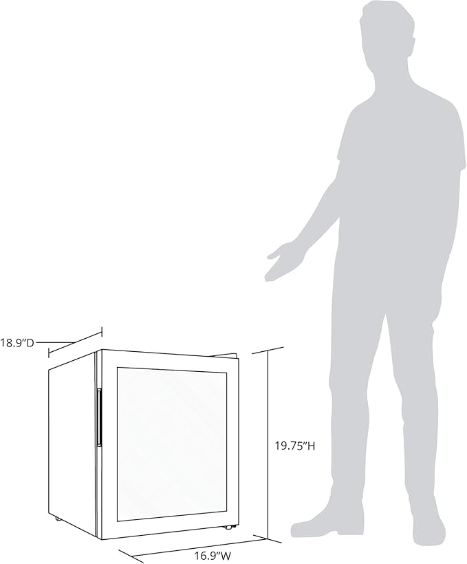 NewAir 60 Can Beverage Refrigerator | Compact Small Mini Fridge for Bedroom, Office or Dorm | Quiet Cooling, Adjustable Shelf & Glass Door Drink Cooler