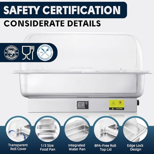 3 x 3QT Electric Chafing Dish with Knob Temperature Control - Image 4