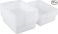 12 Packs 13 L Commercial Tote Box, Food Service Bus Tub Trays, White