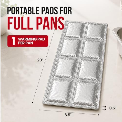 Flameless Food Warming Pads (6 Pack) - Food Warmers for Parties Buffet Disposable - Party Buffet Servers and Warmers for Full Size Pans - Heating Pads for Chafing Dish- Must-Have Catering Supplies - Image 4