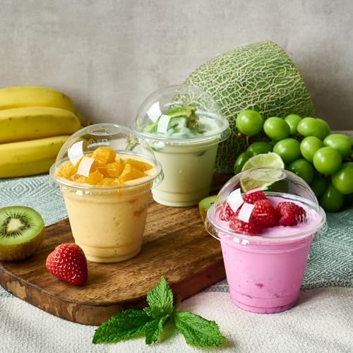 9 oz Plastic Dessert Cups with Lids and Paper Lid Liners 200 Pack - Image 2