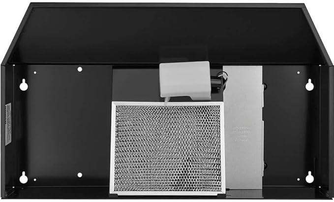 Broan-NuTone 413023 Ductless Range Hood Insert with Light, Exhaust Fan for Under Cabinet, 30-Inch, Black