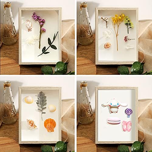 8x10 Shadow Box Frame Display Case, Wood with Plexiglass, Display Case Box for Memorabilia, Medal, Crafts,Tickets and Photos, Picture Frame for Wall and Tabletop (Natural Wood, 8x10)