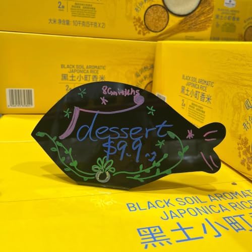 5Pcs Durable Fish Mini Chalkboard Signs, Versatile for Retail Racks, Glass Counters, and Storage Units, Easy to Write and Wipe Out,Price Label,Price Sign - Image 6
