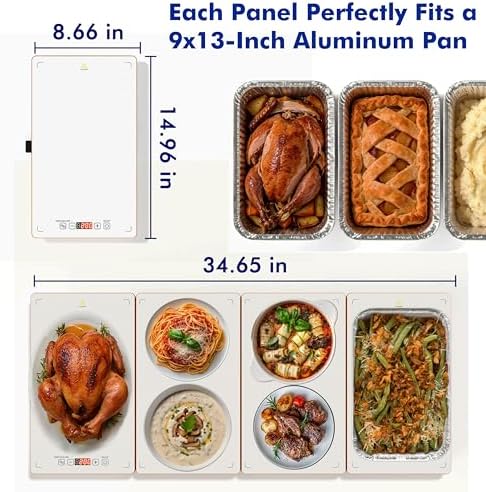 Electric Warming Trays for Buffets Party - 35 x 15 inches Food Warmers with Precise Temperature Control, Flexible Combination Buffet Servers and Warmers for Home Entertaining and Catering - Image 4