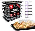 6 Pack Catering Trays with Lid – 13" Serving Trays with Lids - Reusable Serving Platter With Lid for Catering, Buffet, Picnics & Events – Party Trays With Lids (13.39 × 9.84 × 2.95 inch) by Unknown
