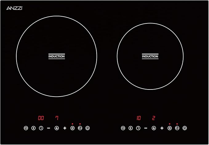 20 in. Induction Cooktop in Black with Child Safety Lock, Auto Switch Off, and 2 Zones