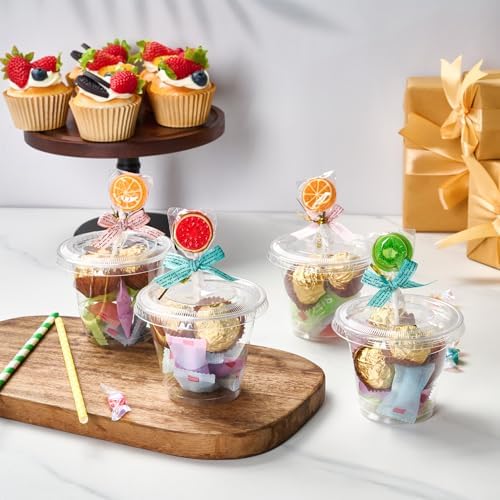 9 oz Clear Plastic Cups with Flat Lids, and Paper Lid Liners 200 Sets - Image 2