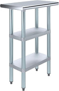 AmGood Stainless Steel Work Table with 2 Shelves | NSF | Metal Utility Table (24" Long x 14" Deep)