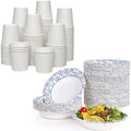 JOLLY CHEF Disposable Coffee Cups and Bowls, Printed Paper Bowls 20oz 160 Count, 4 oz Small Paper Cups 300 Pack for Bathroom,Mouthwash and Daily Use by JOLLYCHEF