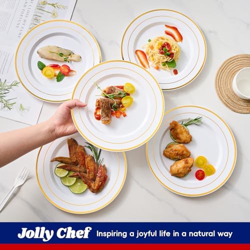 100PCS Plastic Plates 10 Inch Heavy Duty Disposable Plates for Everyday Use - Image 5