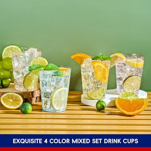 JOLLY CHEF 10 oz Plastic Cups in Assorted Colors, Party Cups 100 Pack - Image 3