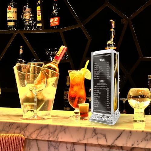 Rotating Acrylic Sign Holder with 3 Side for Restaurant Coffee Menu Clear Tabletop Holders fit 7x3“ x3 Page - Image 5