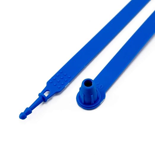 Leadseals(R) 100 Blue Tite-Lock Plastic Tractor Truck Door Seal Tamper Proof Security Tags Numbered Safty Disposable Locks for Trailer Logistics Shipping Transport, Tamper Resistant