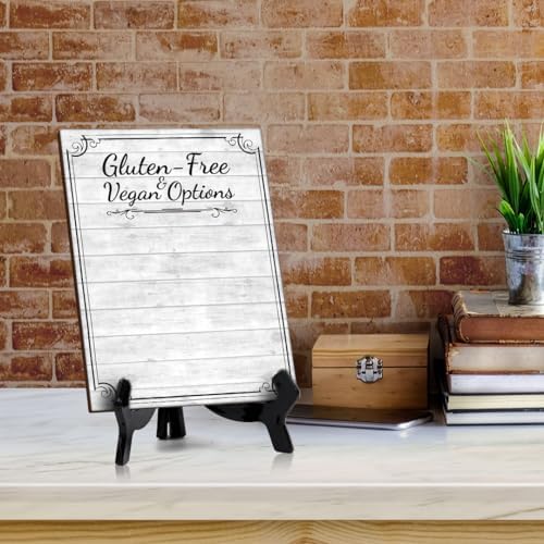 Gluten-Free & Vegan Options 6x8 Dry Wipe Table Sign Easy Installation | Restaurant & Bar | Perfect To Clearly Direct Customers & Advertise Specials | No Pen Included - Image 4