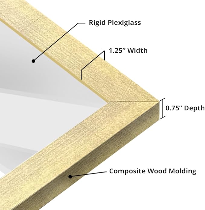 wallsthatspeak 8x9 Gold Picture Frame for Puzzles Posters Photos or Artwork