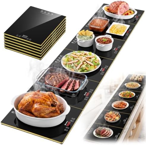 Commercial Electric Warming Tray for Buffet - Independent Temp 6 in 1 Black by Unknown