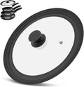 Universal Lid for Pots, Pans and Skillets, Tempered Glass Lid fit 6.5", 7", 8" Skillets, Pots, Frying Pans, Cast Iron, Crock Pot and Other Glass Covers Replacement