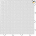 FlooringInc's Nitro 12x12 Snap-Together Garage Floor Tiles, Non-Slip, Interlocking Plastic Floor Mat, Organization & Storage, Coin Pattern, Arctic White, 12 Tiles, 12 Sq/Ft