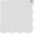 FlooringInc's Nitro 12"x12" Snap-Together Garage Floor Tiles, Non-Slip Interlocking Plastic Floor Mat, Coin Pattern, Arctic White, 24 Tiles, 24 Sq/Ft