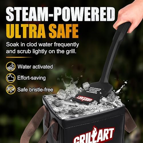 GRILLART Grill Brush Bristle Free, SteamWizards [Safe & Efficient] Grill Cleaner Brush for All Grill Grates, Replaceable Pad BBQ Grill Brush for Outdoor Grill, Grill Accessories, Gifts for Men/Dad - Image 2