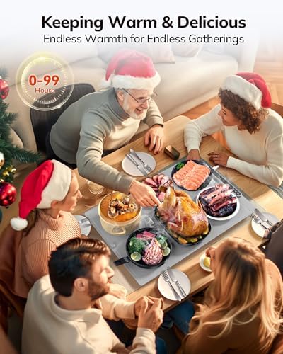 Electric Warming Mat 24x16, Foldable Food Warmer for Parties - Image 3