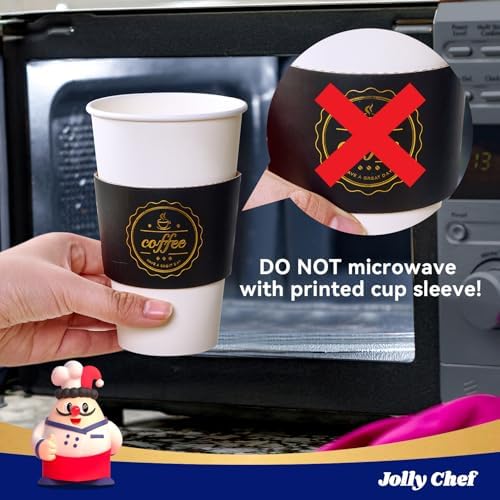 JOLLY CHEF 100 Pack 16 oz Disposable Coffee Cups with Lids Sleeves Stirrers - Image 4