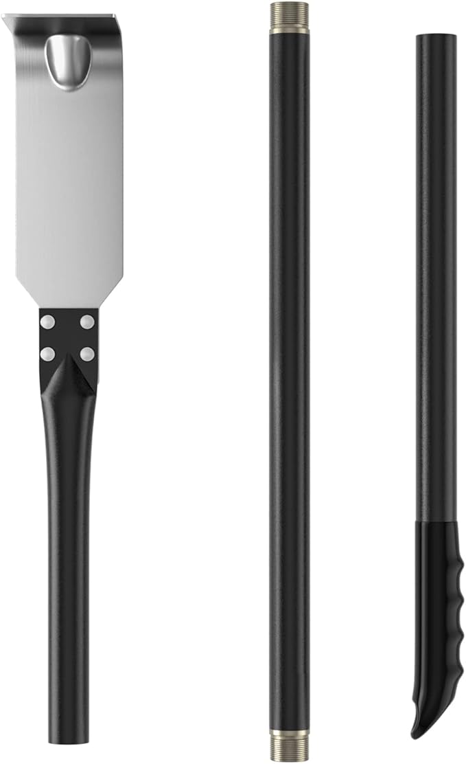 G.a HOMEFAVOR Pizza Oven Ash Rake, Stainless Steel Charcoal Rake Pizza Oven Accessories, 47 Inch Long Handle, Ash Rake Tool for Wood Fired Pizza Oven