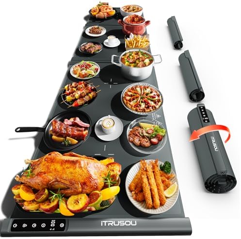 iTRUSOU Expandable Warming Mat for Food 54"x16", 99H Timer, 7 Temp by iTRUSOU