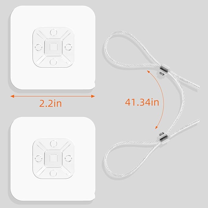 6 Pack Adjustable 42" Metal TV Safety Straps, Vinkqiado No-Drill Adhesive Anti-Tip Furniture Wall Anchors for Baby Proofing, Secure Flat Screens to Wall, Cabinet, Stand Or Desk, Dresser, Bookshelf