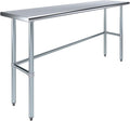 AmGood Stainless Steel Work Table Open Base | NSF Kitchen Island Food Prep | Laundry Garage Utility Bench (72" Long X 18" Deep)