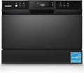 COMFEE’ Countertop Dishwasher, Energy Star Portable Dishwasher, 6 Place Settings & 8 Washing Programs, Speed, Baby-Care, ECO& Glass, Dish Washer for Dorm, RV& Apartment, Black