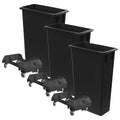 3 Pack 23 Gallon Waste Bin with Dolly, Heavy-Duty Trash Can, Slim Rectangular Garbage Bin, Durable Waste Container, Recycling Bin, Plastic Wastebasket for Kitchen, Garage, Restaurants, Office