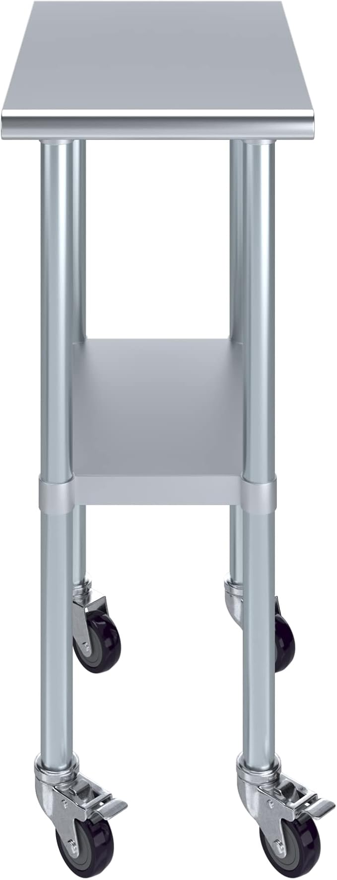 AmGood 15" Long x 24" Deep Stainless Steel Table with Casters