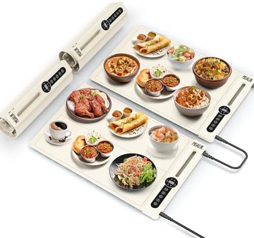Warming Mats for Food Countertop, Automatic On-Off Timer Setting by MUALIK
