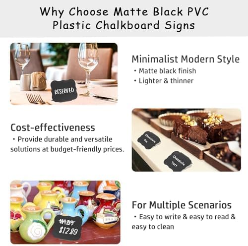 12 Pcs Food Labels for Party Buffet 4"x3" Mini Chalkboard Signs for Food - Image 4