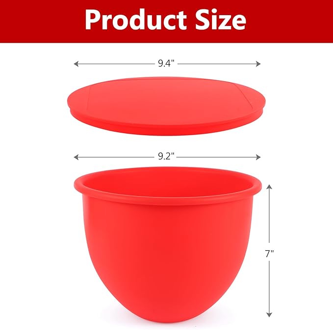 Silicone Bowl Liner for KitchenAid Tilt-Head 5QT Mixers - 3 Liners & 3 Lids Included, Leak-Proof Sealing Design, Easy-to-Replace Food-Grade Silicone Bowls (Not for Bowl-Lift Models)