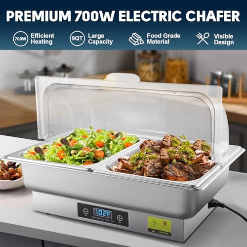 Electric Chafing Dish Buffet Server Set with Button Panel Control - Image 2