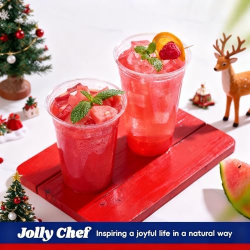JOLLY CHEF 16 oz Plastic Cups, 1000 Pack Disposable Clear Drinking Cups - Image 3