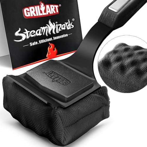 GRILLART Grill Brush Bristle Free. SteamWizards BBQ Replaceable Cleaning Head, Seamless-Fit Scraper Tools for Cast Iron/Stainless-Steel Grates Griddle, Safe Barbecue Grill Cleaner Brush-Dark Black - Image 2