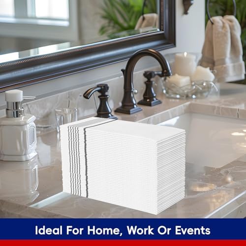 400 Paper Dinner Napkins, 2 Ply Silver Guest Hand Towels for Parties - Image 6