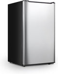 Upright Freezer with Reversible Single Door, 3.5 Cubic Feet Stainless Steel Compact Freezer, Silver Adjustable Thermostat Removable Shelves Mini Freezer, Applicable to Home, Kitchen, Office