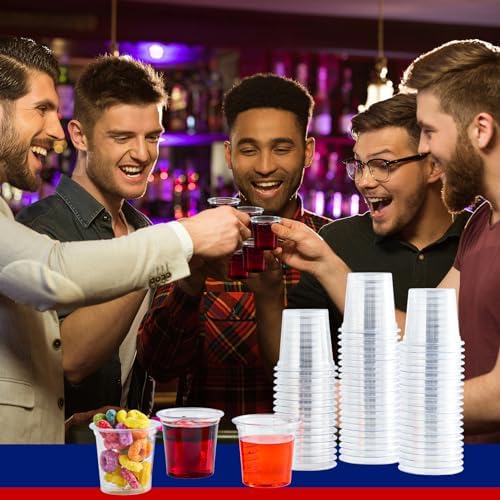 JOLLY CHEF 1000 Pack Plastic Shot Glasses 1 oz Clear Disposable Jelly Cups - Image 7