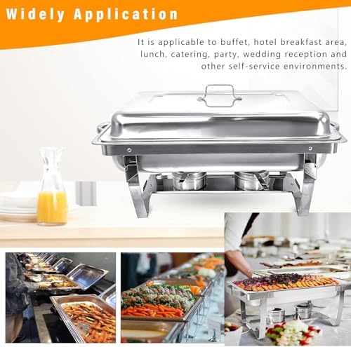 4 Pack 8QT Chafing Dishes for Buffet Chafing Dish Buffet Set - Image 5