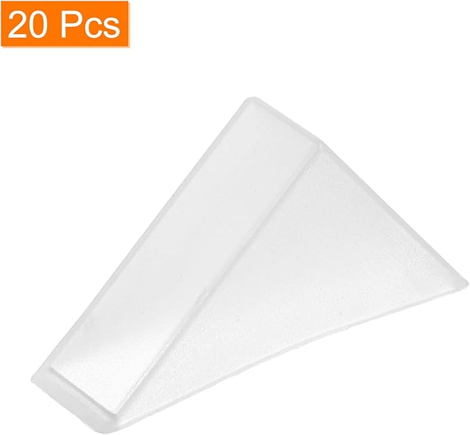 uxcell 20Pcs Plastic Corner Protectors 11x50mm Right Angle Shape Glass Corner Guards Cushion for Corner Protection of Glass, Mirror, Tile, White