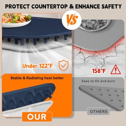 Homelove Warming Mat for Food - Electric Warming Tray with 7-Level Temp Settings & 6 Hours Timer, Full Surface Graphene Heating, Waterproof Dishwasher-Friendly Food Warmer for Parties, Kitchen (DBlue) - Image 6