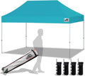 Eurmax USA 10'x15' Pop Up Canopy Tent Commercial Instant Canopies with Heavy Duty Roller Bag,Bonus 4 Sand Weights Bags (Turquoise)