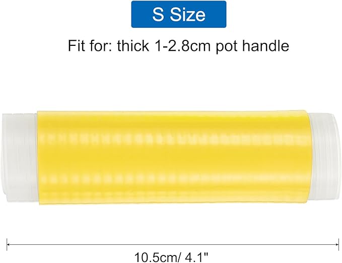 uxcell Silicone Pan Handle Sleeve, Heat Resistant Potholder Pot Holders Cover Sleeve for Frying Pan Handle Spatulas, Yellow (S)