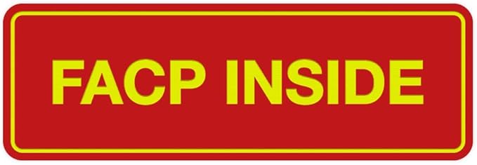 Signs ByLITA Standard FACP Inside Sign | Fire Safety Signage (Red/Yellow) - Large 1 Pack